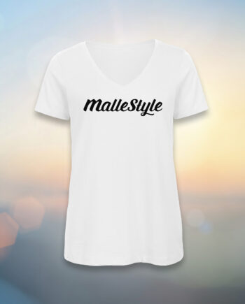 001_MALLESTYLE_Frau_V_Shirt_Weiss_Schwarz