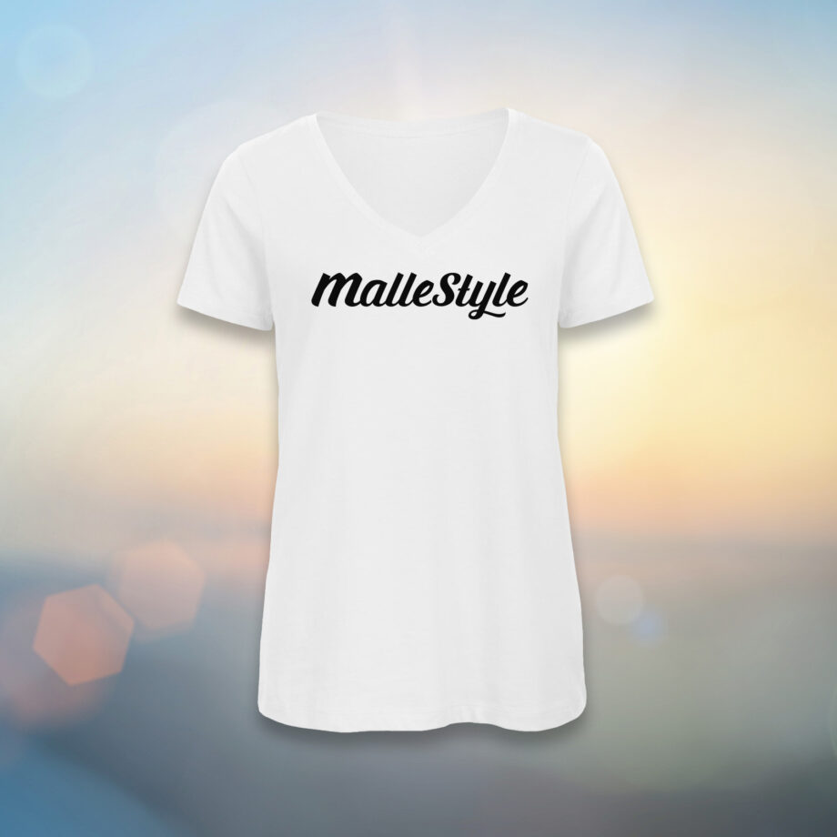 001_MALLESTYLE_Frau_V_Shirt_Weiss_Schwarz